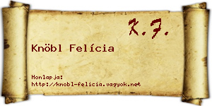 Knöbl Felícia névjegykártya